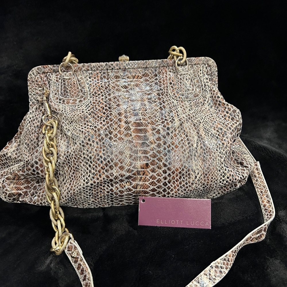 Elliott Lucca Snakeskin Shoulder Bag